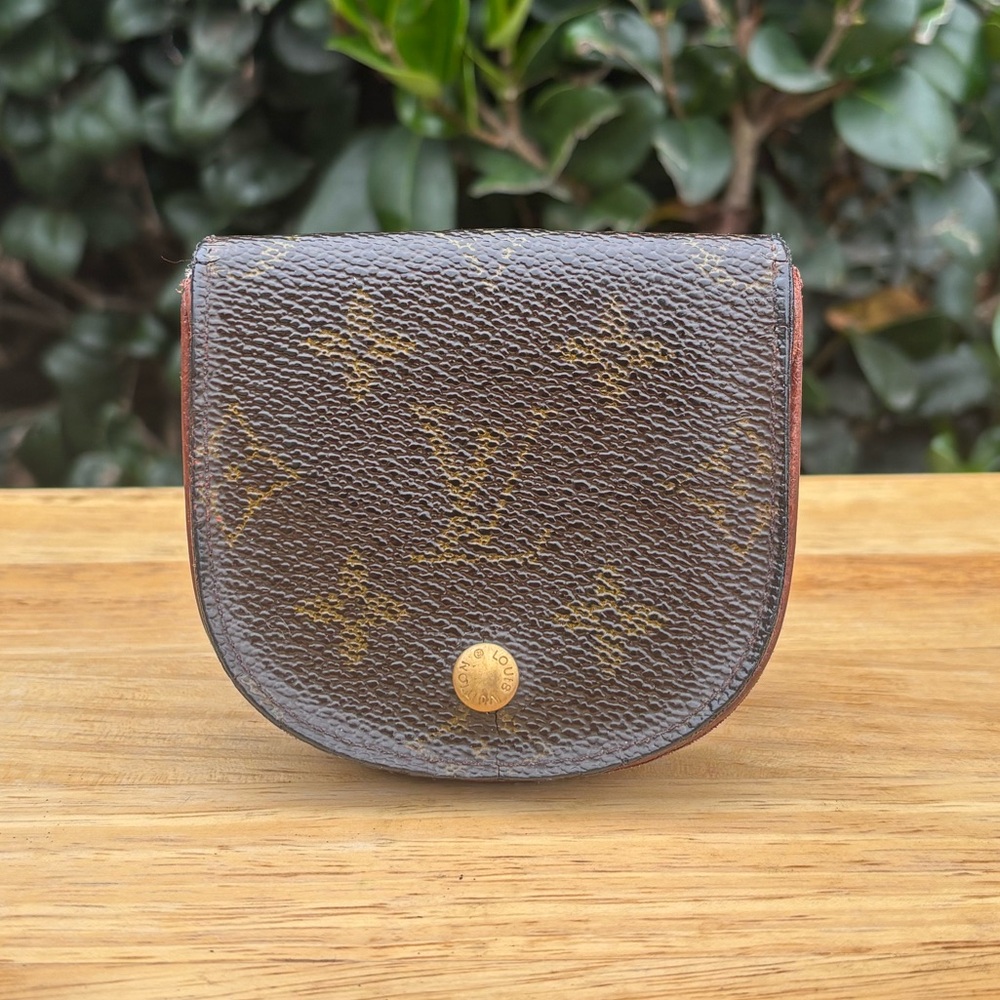 Louis Vuitton Brown Monogram Coin Pouch Change Purse Vintage